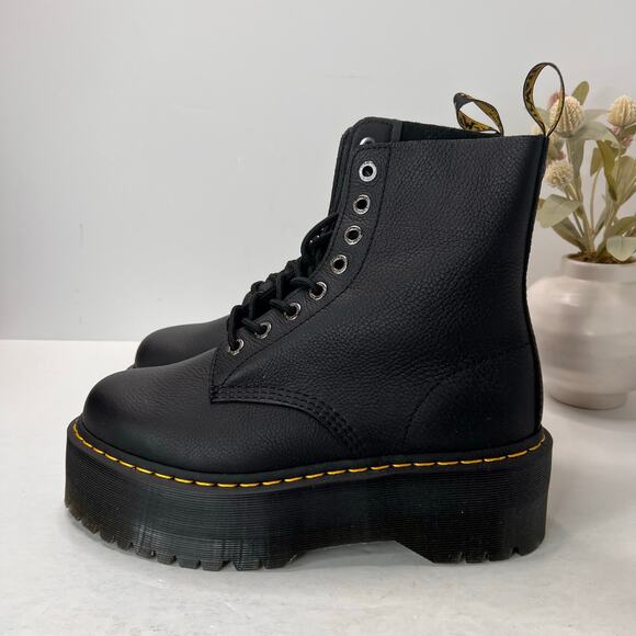 Dr Martens 1460 Pascal Max Platform Leather Combat Boots Black Women 11 NWOB - Picture 3 of 11